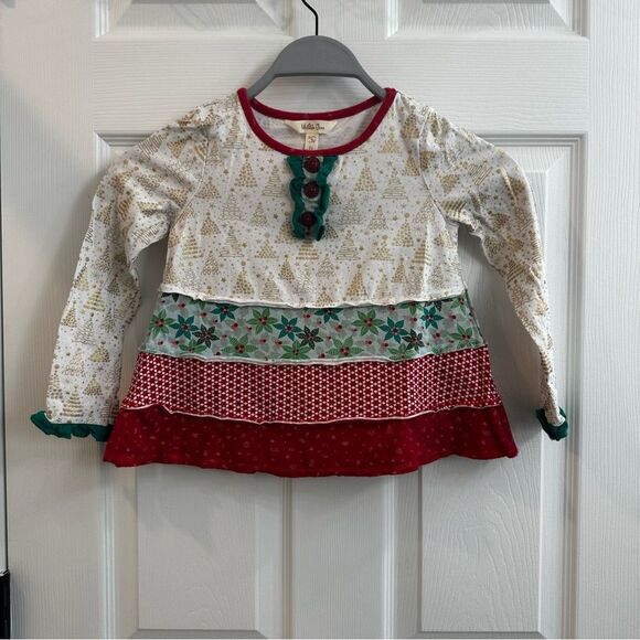 Matilda Jane Choose Your Own Path Yuletide Memories Tunic Top - Size 6 - EUC - Picture 1 of 9